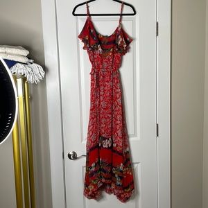 Anthropologie flowy floral midi dress multicolored. Great condition